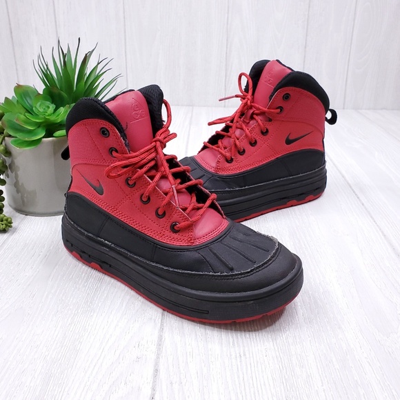 nike acg boots red and black